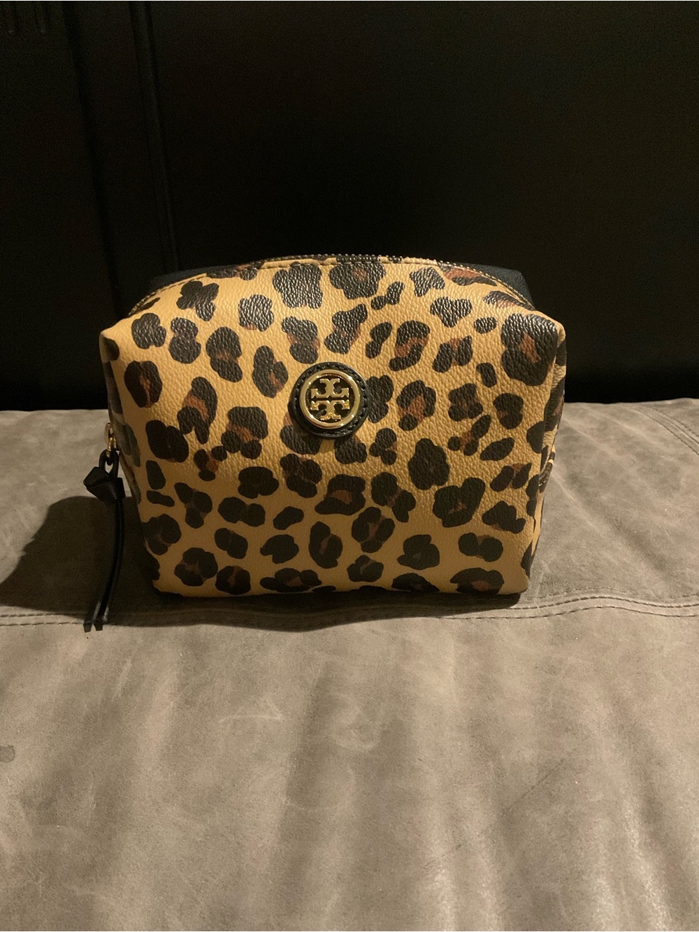 Tory Burch Leopard cosmetic case